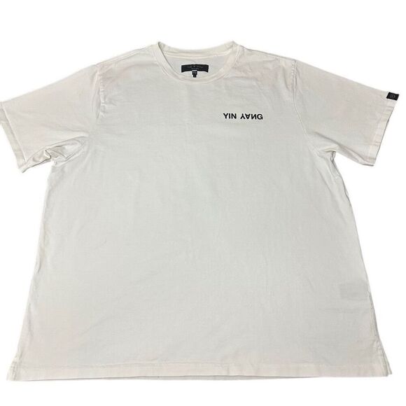 Rag & Bone T Shirt XXL Mens Yin Yang Short Sleeve White Tee 2XL - Picture 1 of 9